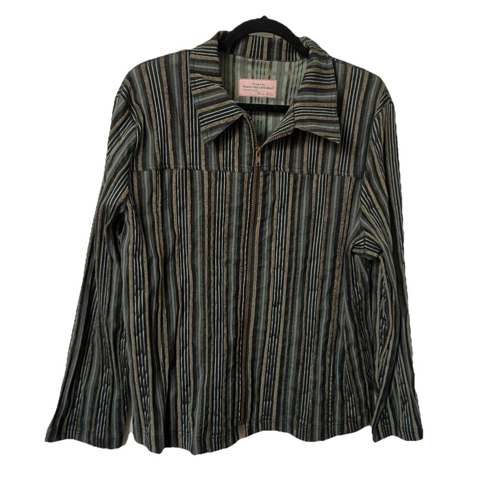 Vintage Peach Tree Originals Nancy Hunter‎ Jacket Womens Stripe Shacket 90s